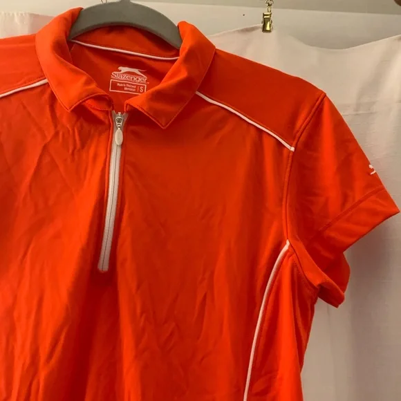 Slazenger Tech Golf Polo, Athletic Tee, Orange - Picture 8 of 13